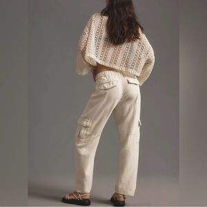Anthropologie | Pilcro Slim Linen Beach Cargo Pants